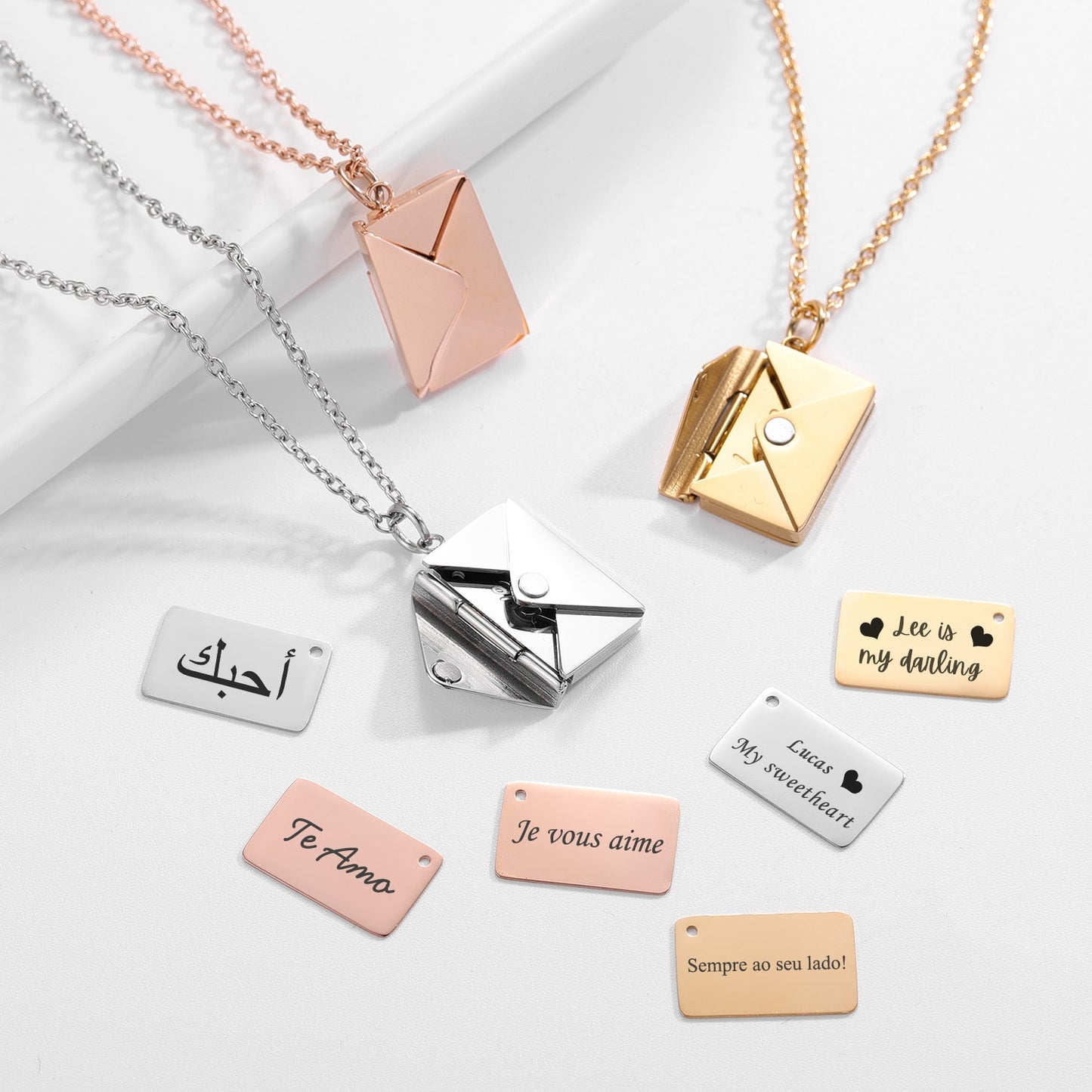 GoodsU™ I LOVE YOU Envelope Pendant Necklace